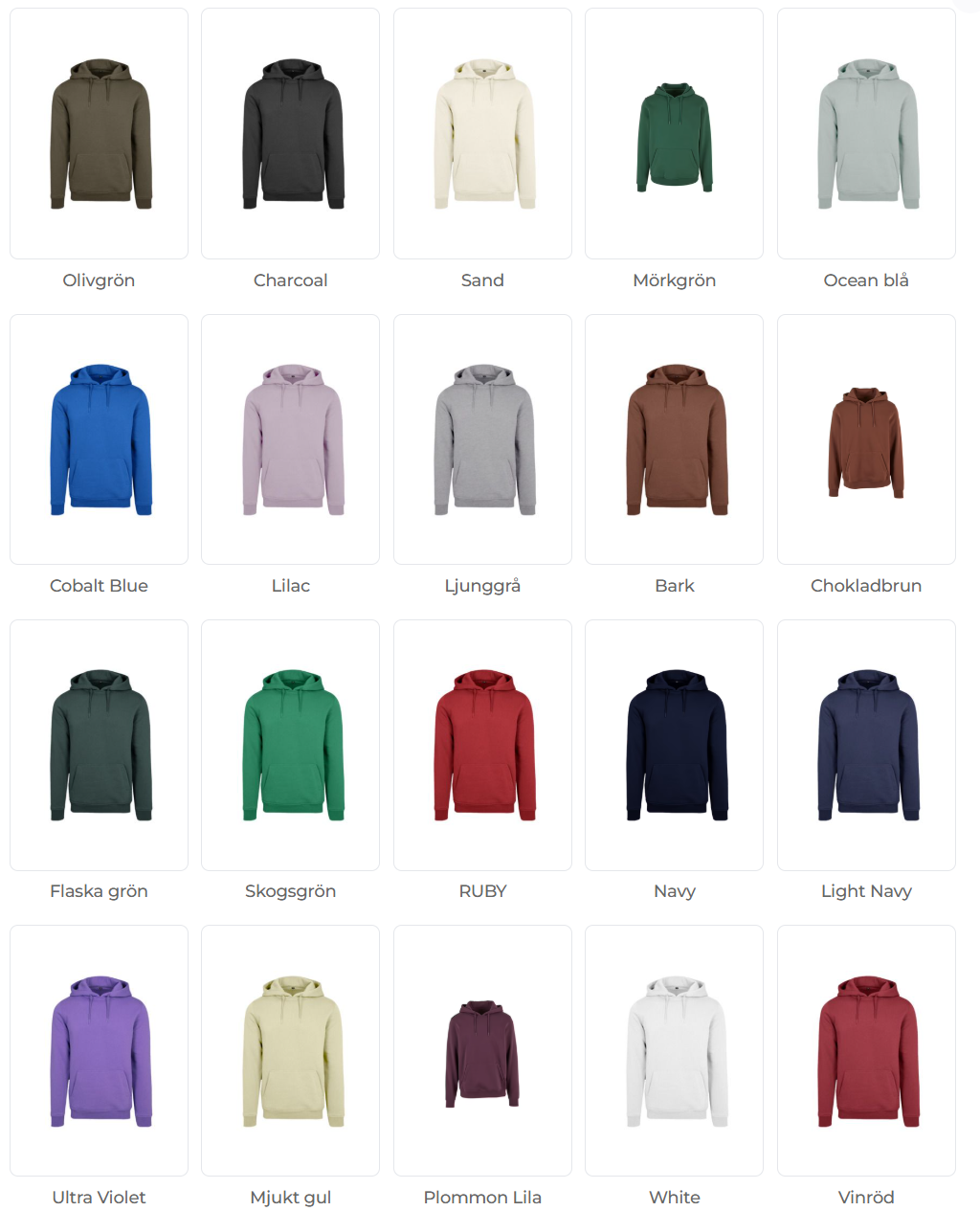 Build Your Brand BY011 - Tung Huvtröja med Borstad Fleece